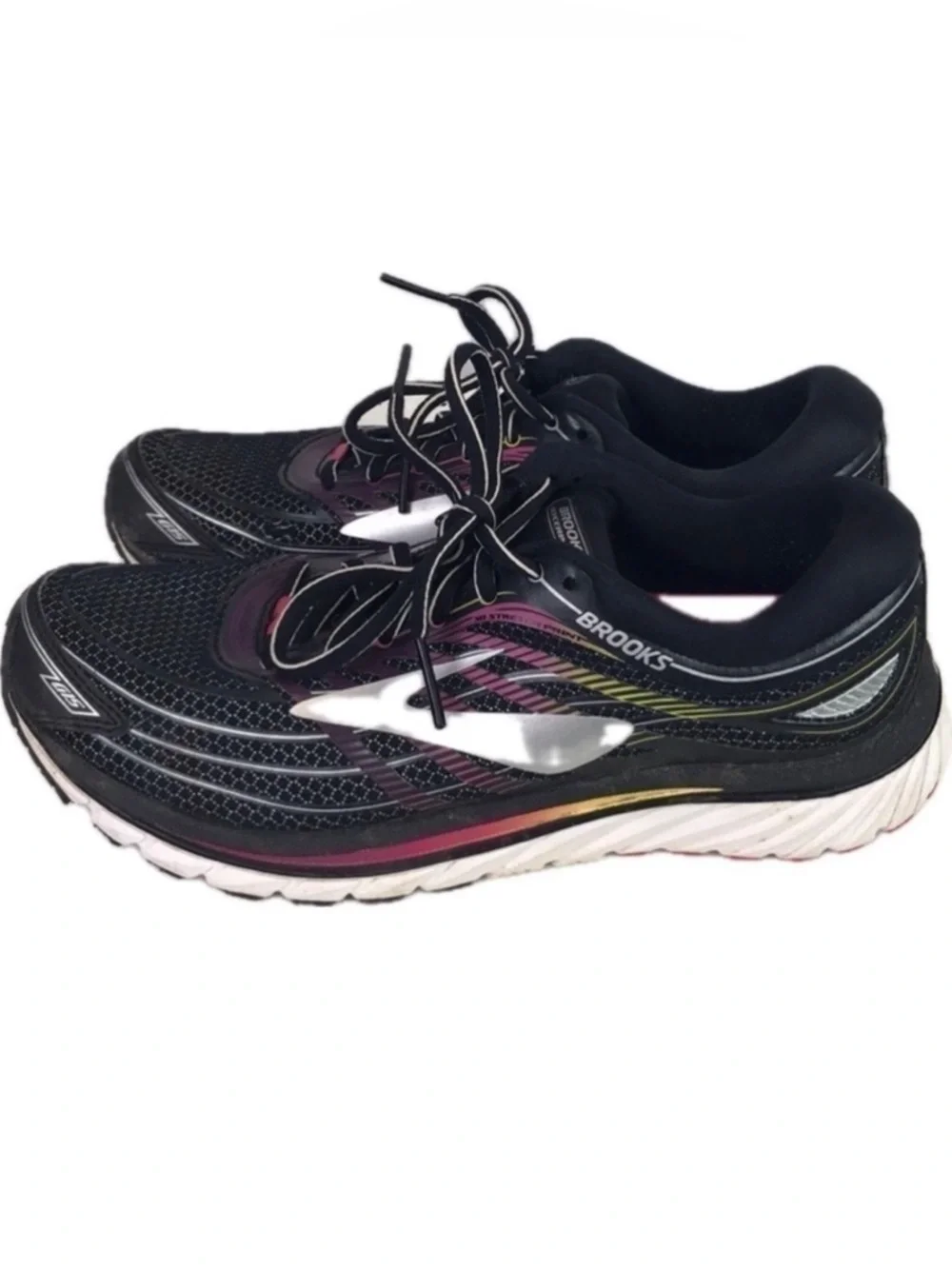 Brooks Women’s Black Purple Rainbow Glycerin 15 Running Shoes Size 9.5